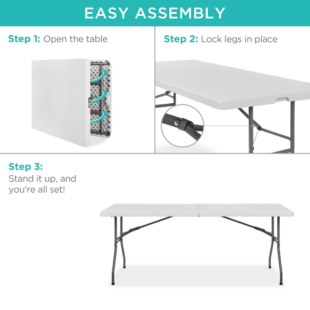 6ft White Plastic Folding Table B871