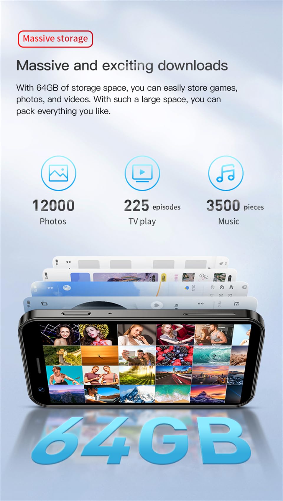 3.0 inch Mini Smartphone 4G LTE Android 10 Quad Core 2000mAh Type-C Dual SIM Purple 3GB RAM 64GB ROM W1666