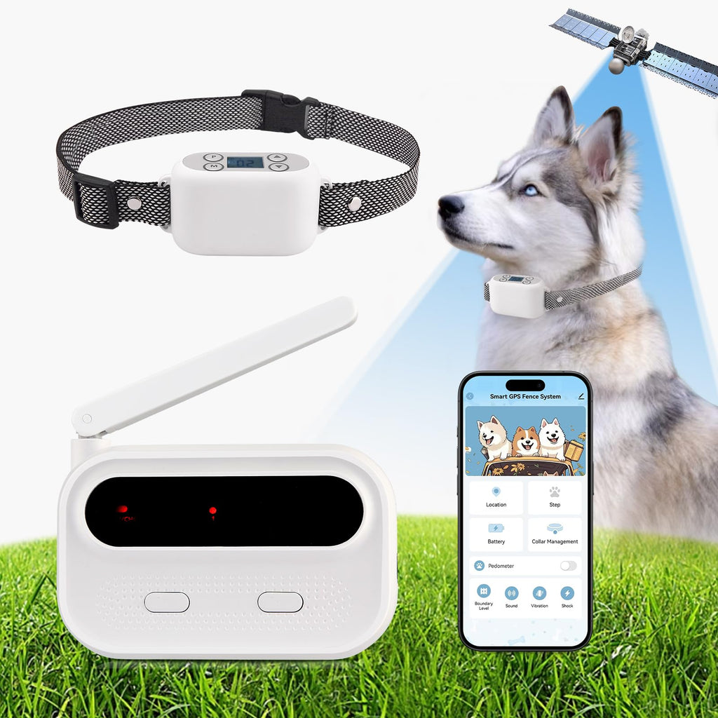 Wireless Dog Fence System with App Control, IPX7 Waterproof, up to 5 Dogs A950