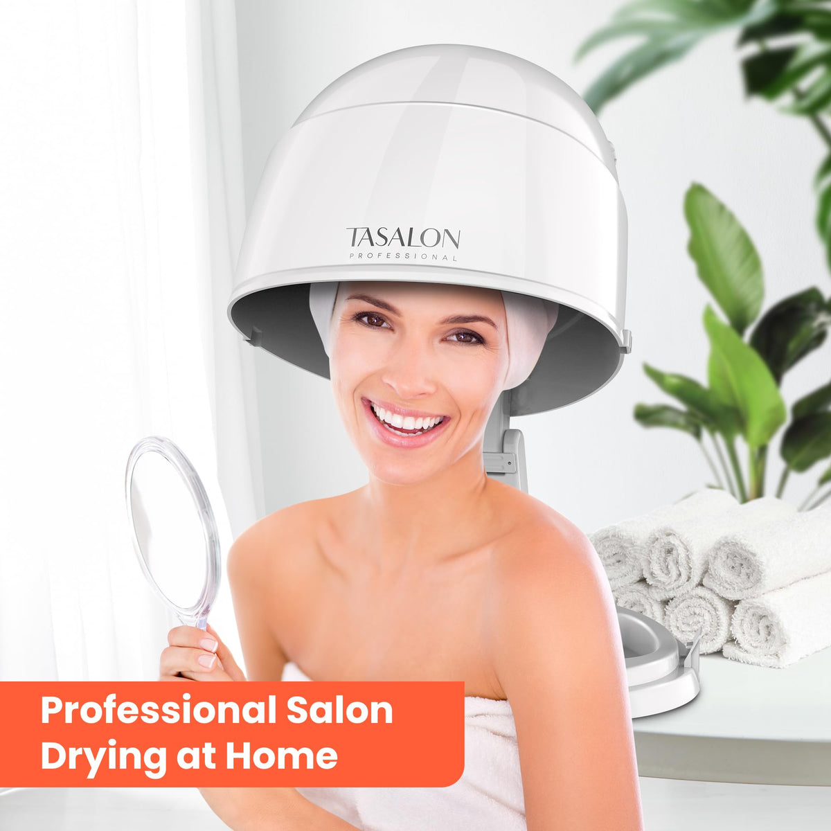 Portable Height Adjustable Hooded Hair Dryer White G570123