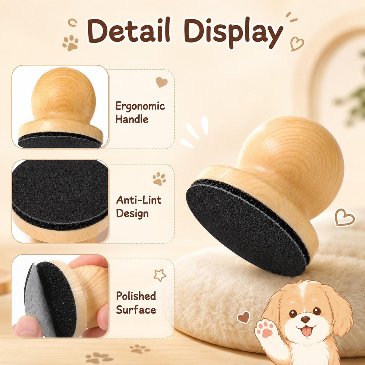 Wooden Dog Nail File Grinder with 4 Sanding Pad R32279