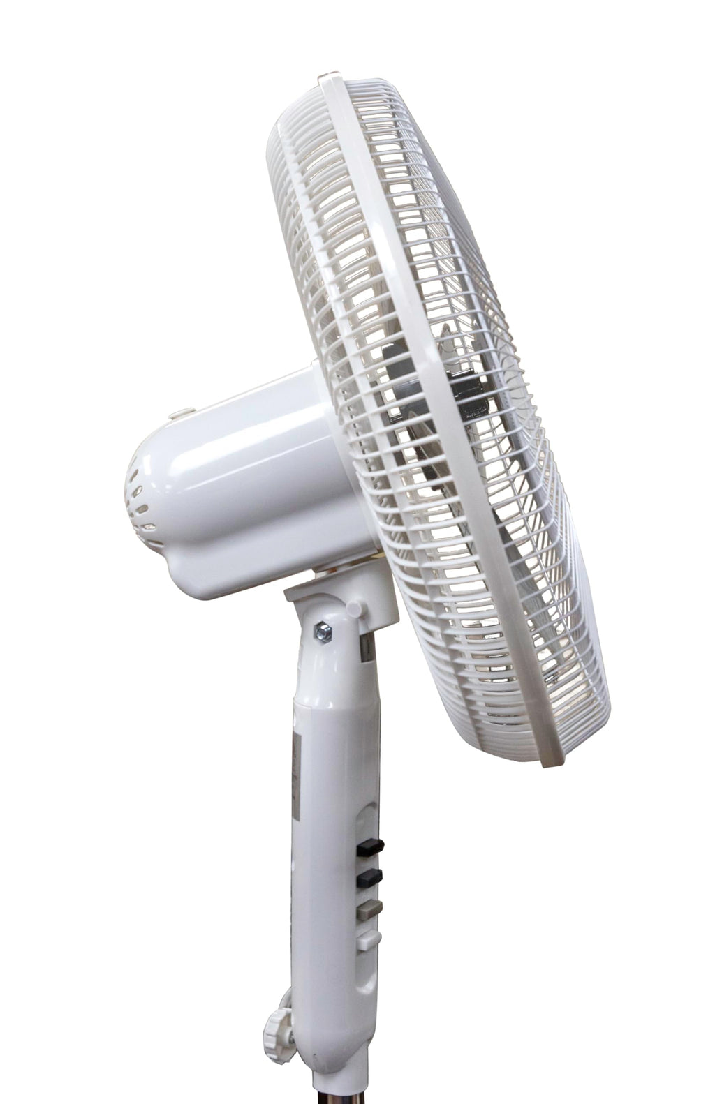 16 Inch Oscillating Pedestal Fan White 3 Speeds Adjustable Height S28401