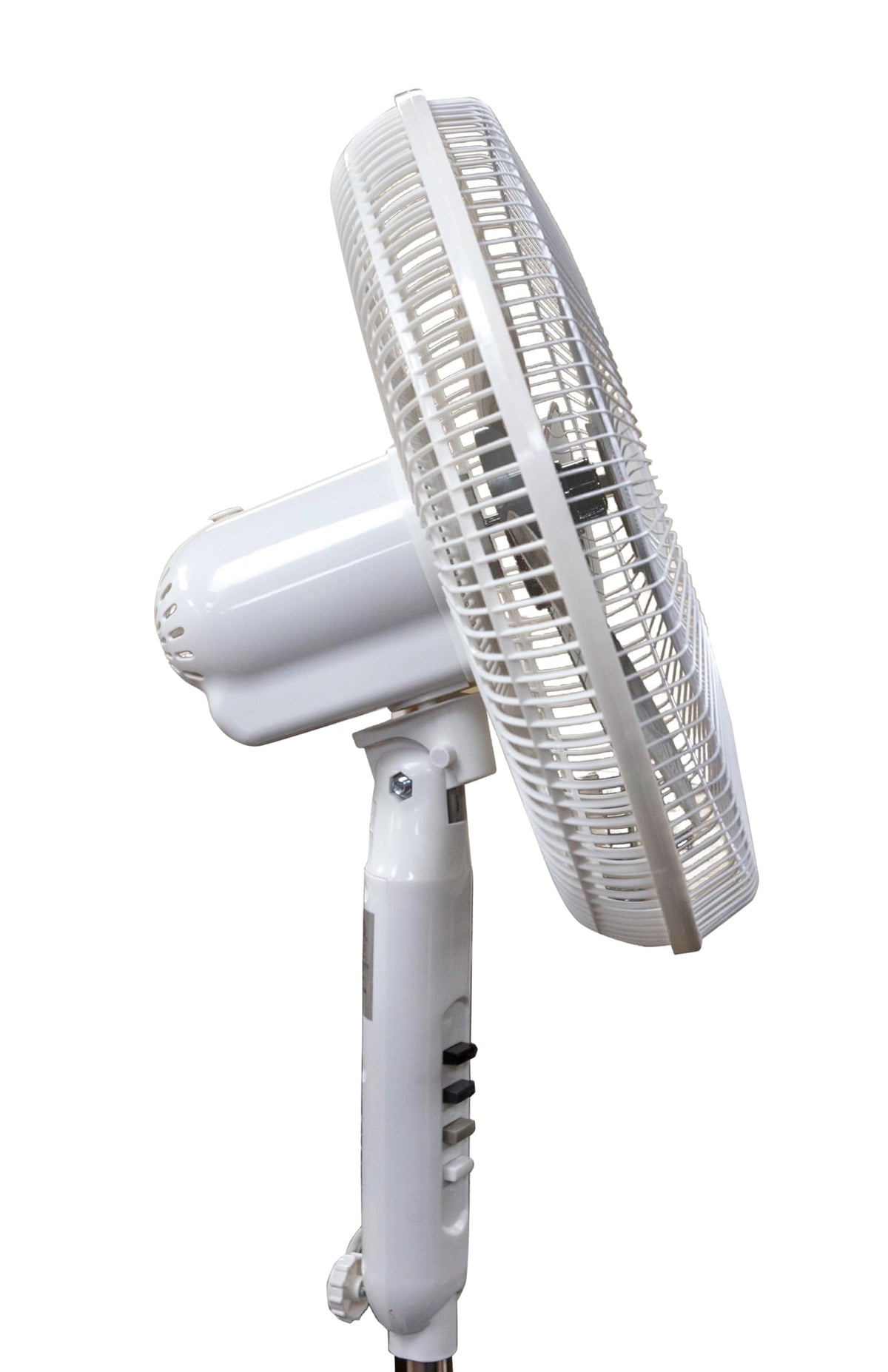 16 Inch Oscillating Pedestal Fan White 3 Speeds Adjustable Height S28401