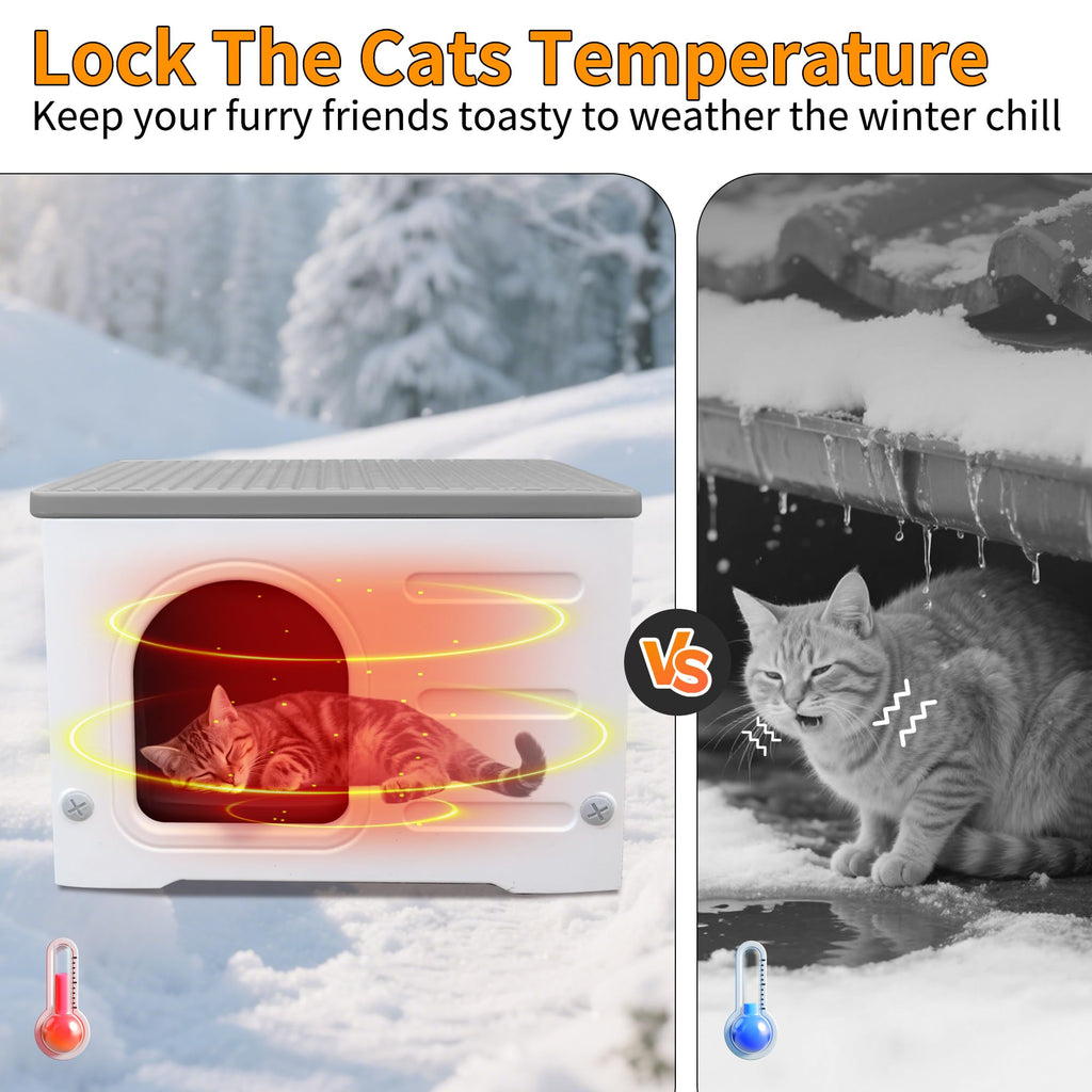 Insulated Outdoor Cat House with Liner Q18623
