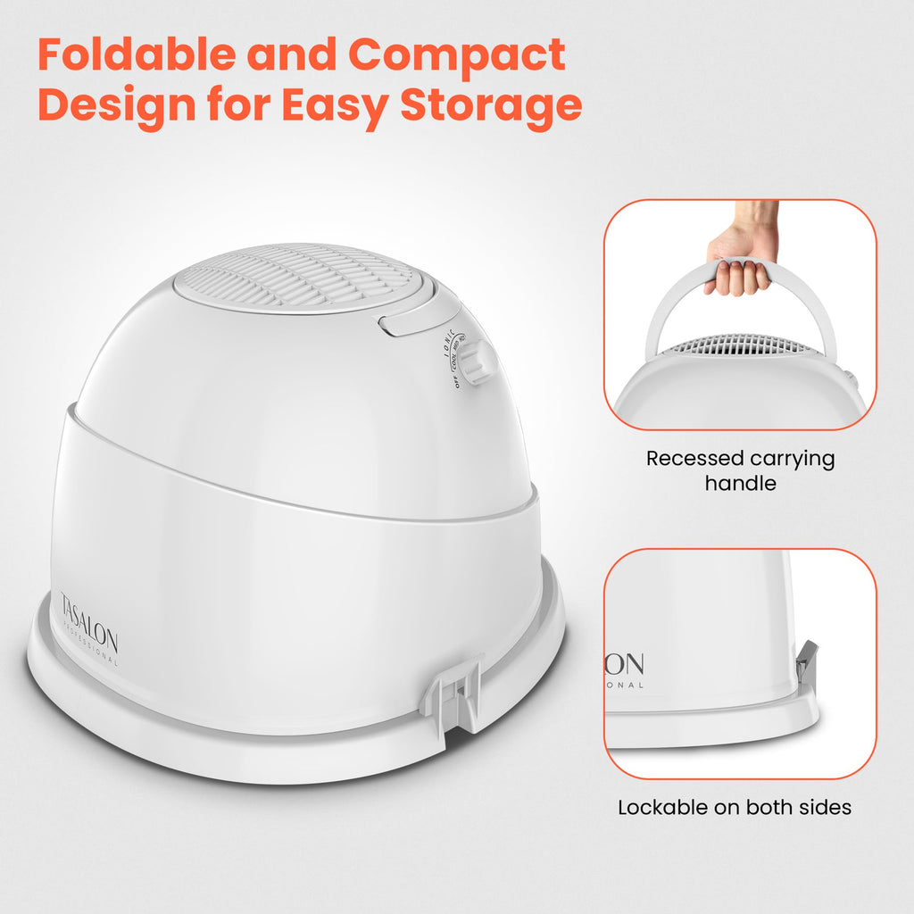 Portable Height Adjustable Hooded Hair Dryer White G570123