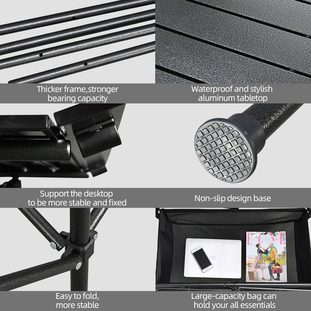 Lightweight Aluminum Folding Camping Table with Carrying Bag Q548