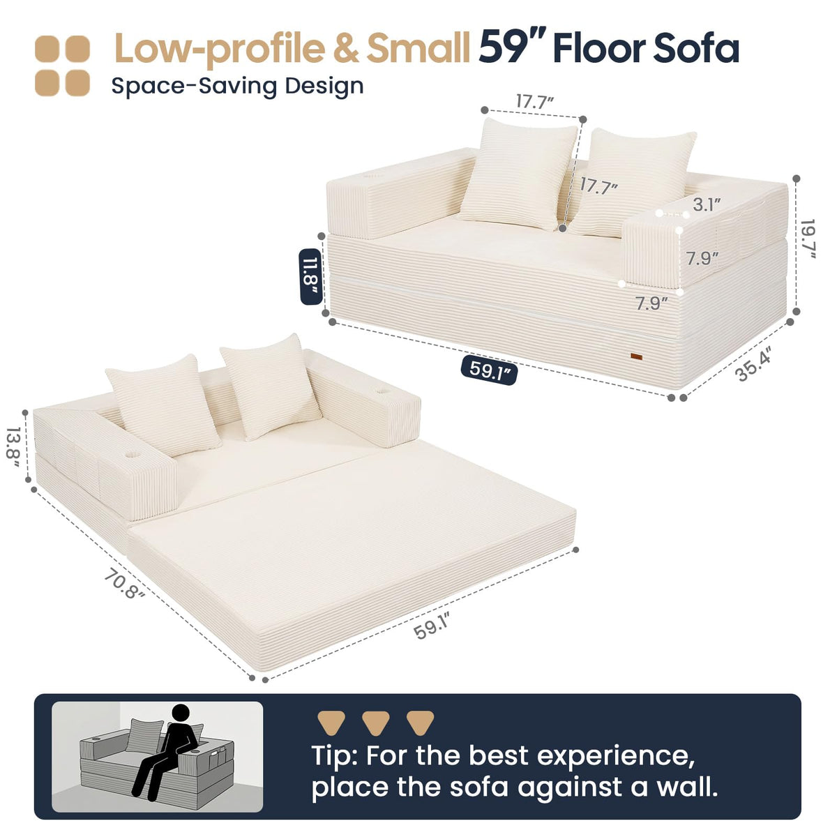 Beige Futon Sofa Bed K172102