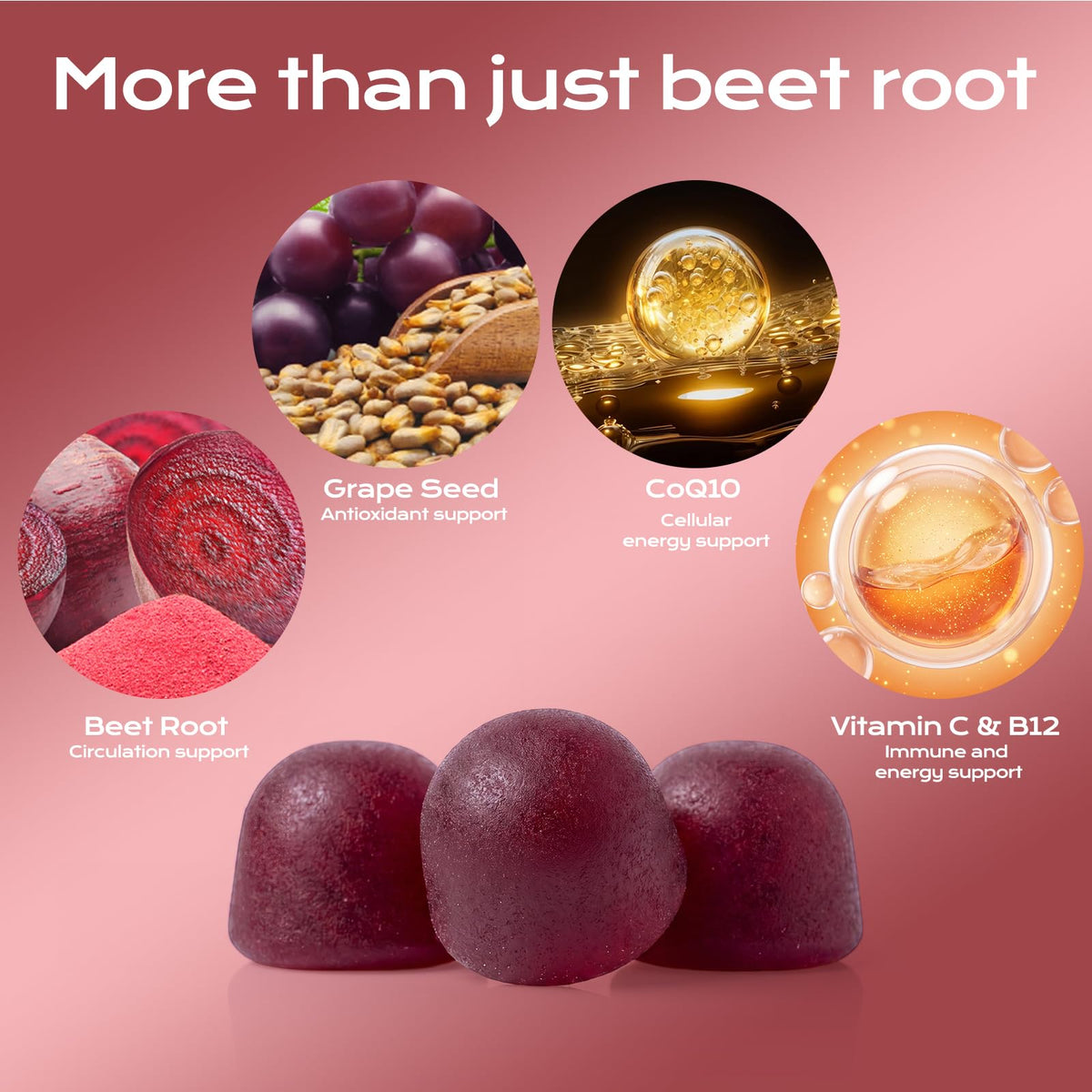 Beet Root Gummies with Grape Seed & CoQ10 Y976712