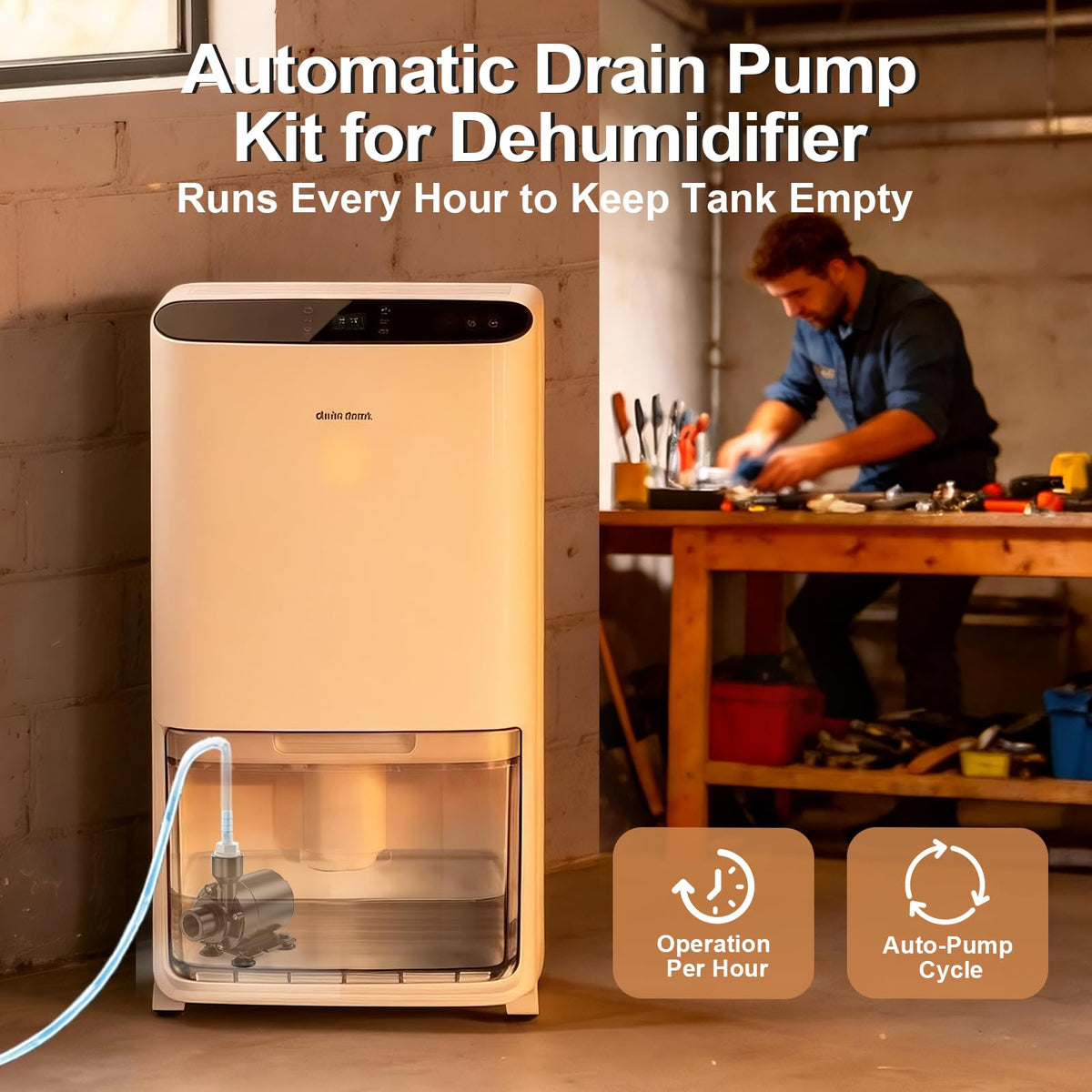 Automatic Dehumidifier Pump 15FT High Lift IPX8 Submersible W210