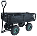 Heavy Duty Garden Cart, 400 Lb Capacity, Mesh Steel Folding Utility Wagon, Black B651143