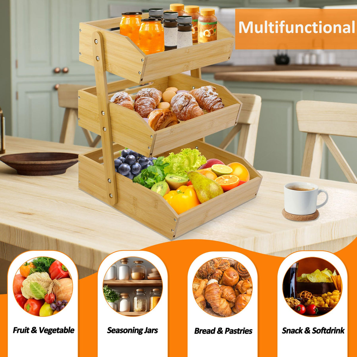 3 Tier Bamboo Fruit Basket O478433