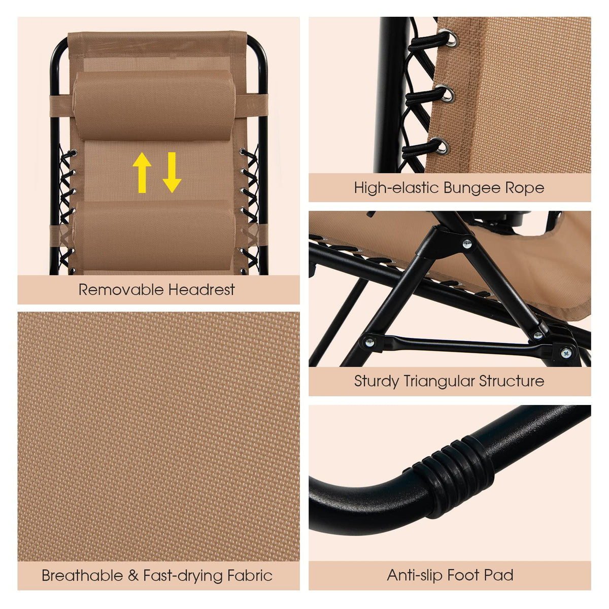 Folding Zero Gravity Reclining Textilene Lounge Chairs Y334