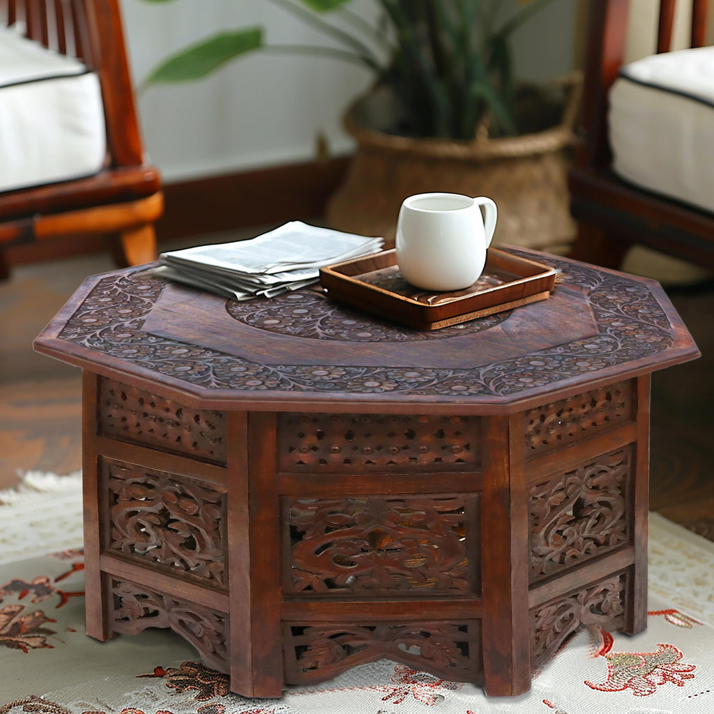Solid Wood Folding Octagon Coffee Table X13873