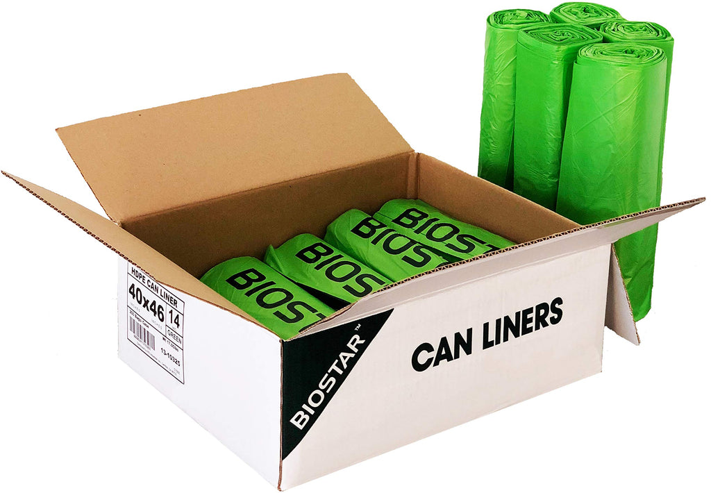 Biodegradable 40-45 Gallon Trash Bags 250 Count Green D3266