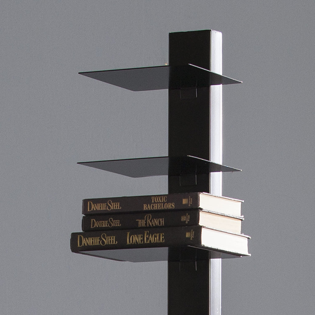 Black 12 Shelf Metal Book Tower H554166