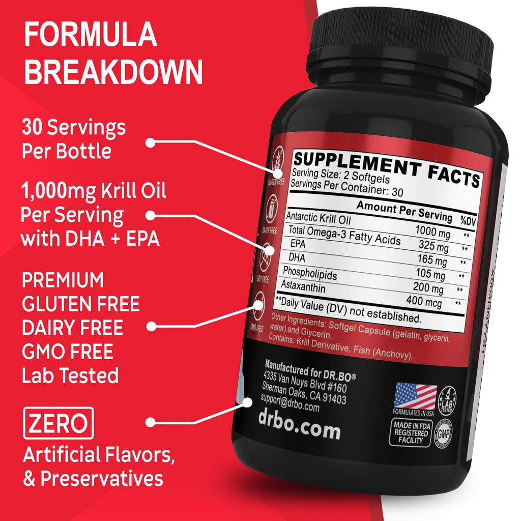 Krill Oil Omega 3 500mg 60 Softgels L625