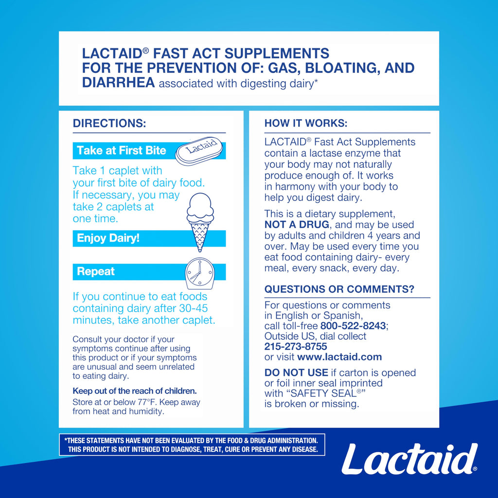 Lactase Enzyme Caplets 96 Ct R1192
