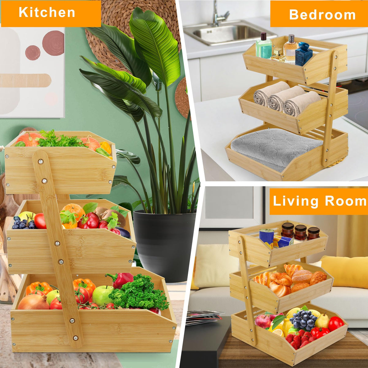3 Tier Bamboo Fruit Basket O478433