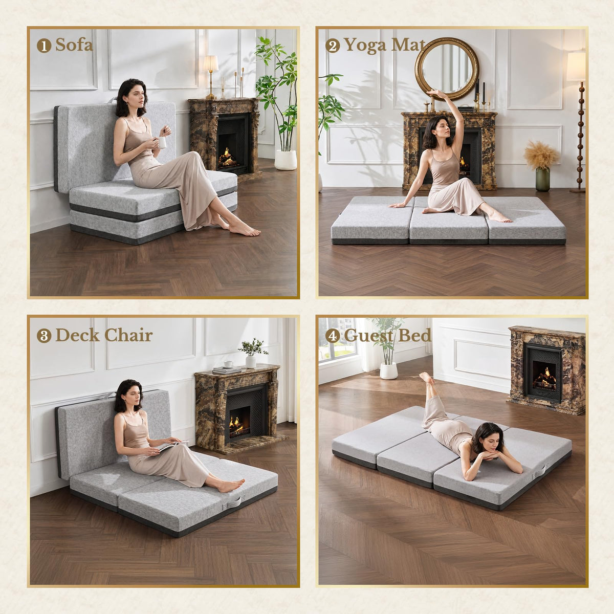 6 Inch Tri-Fold Memory Foam Mattress N87579