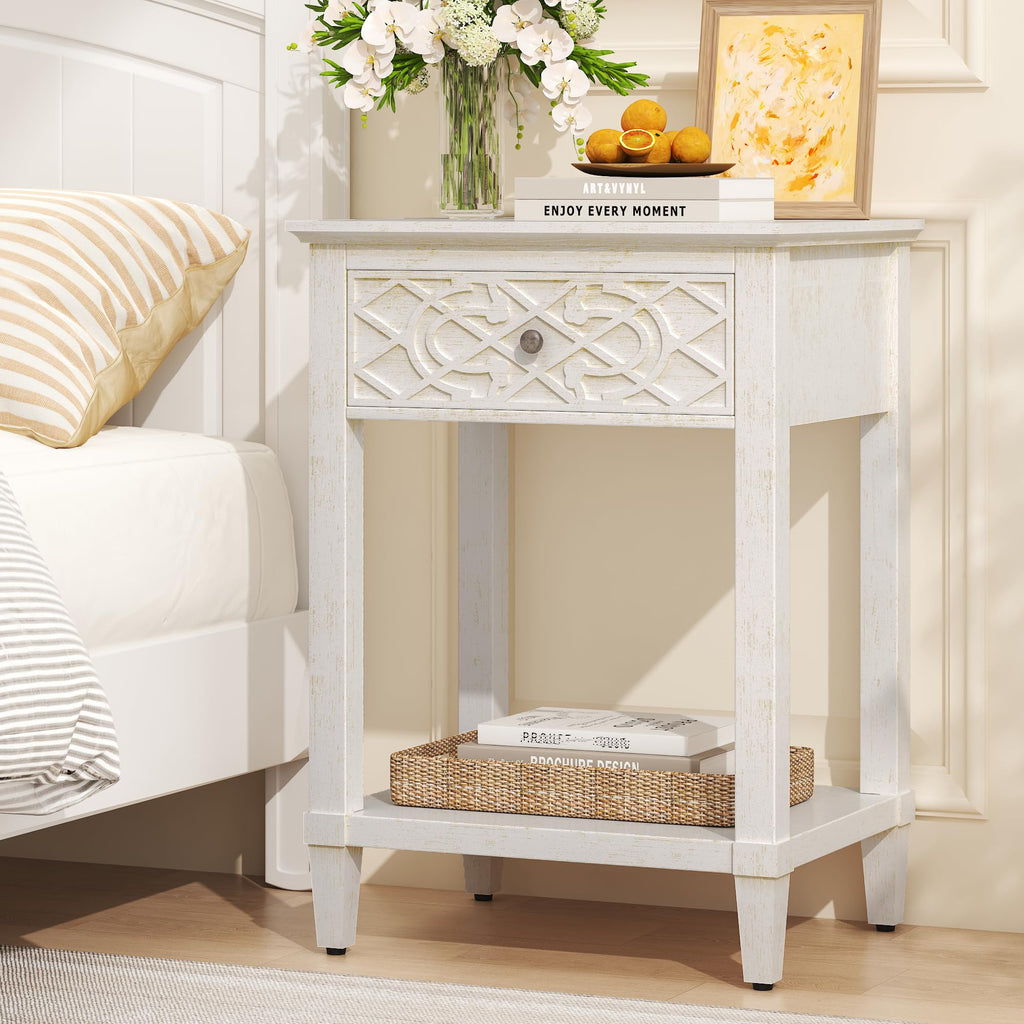 26" Solid Wood Nightstand with Drawers X549256