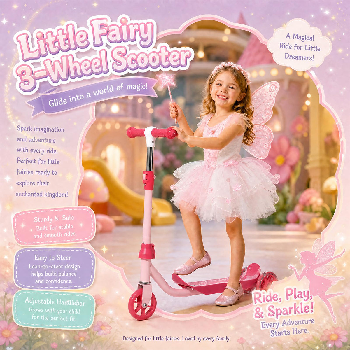 3 Wheel Kids Scooter with LED Light-Up Wheels D4498