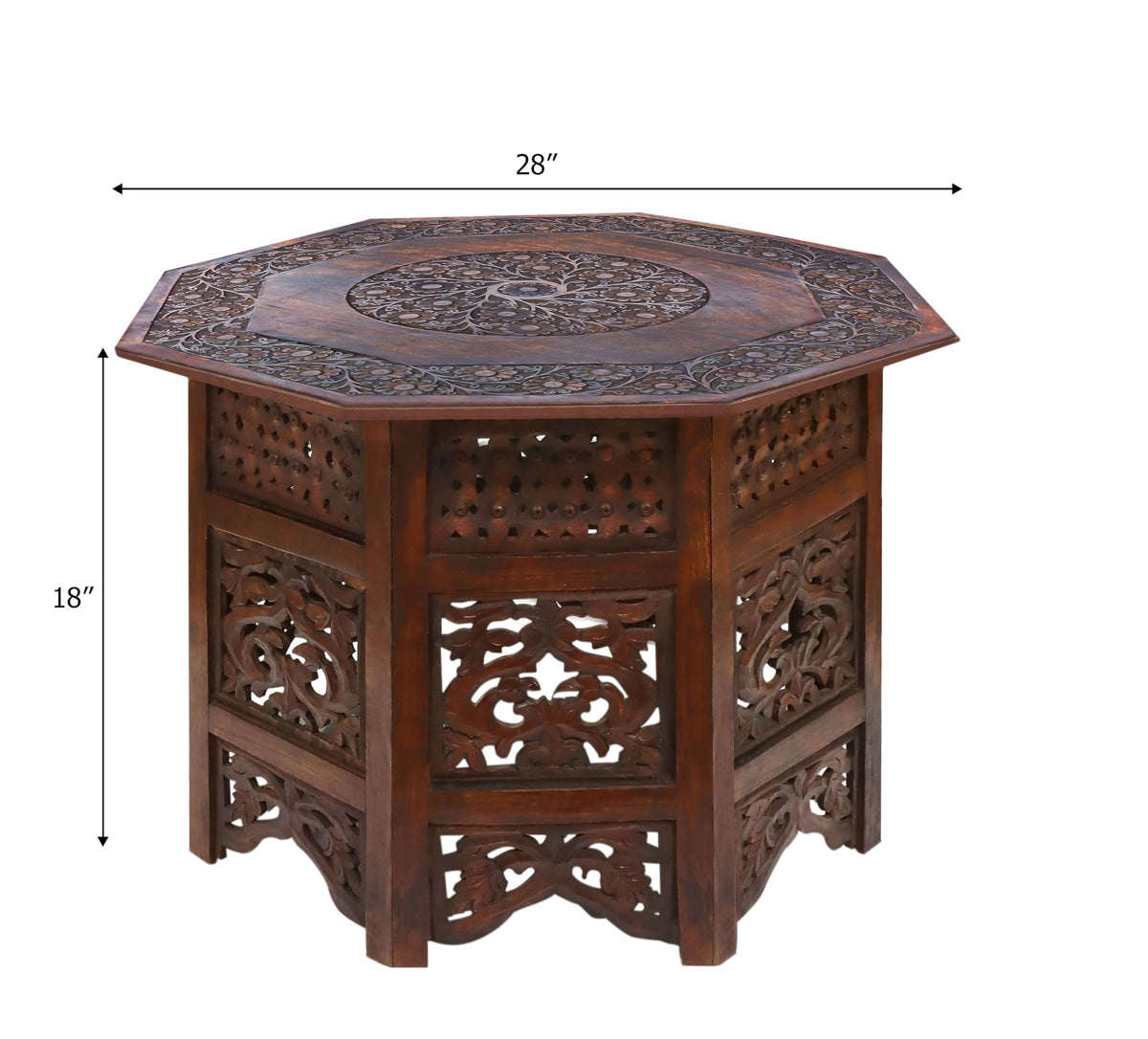 Solid Wood Folding Octagon Coffee Table X13873