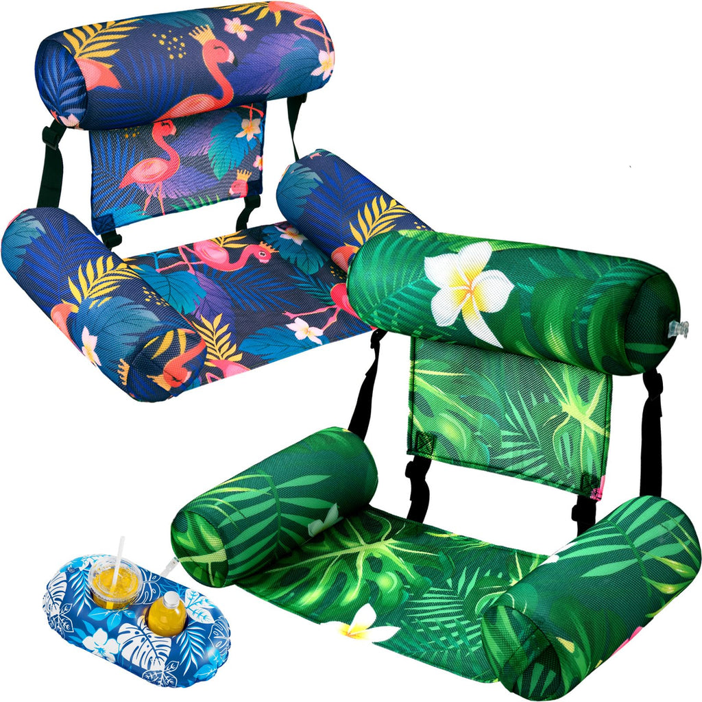2 Pack Inflatable Pool Float Chair with Cup Holders Z131329
