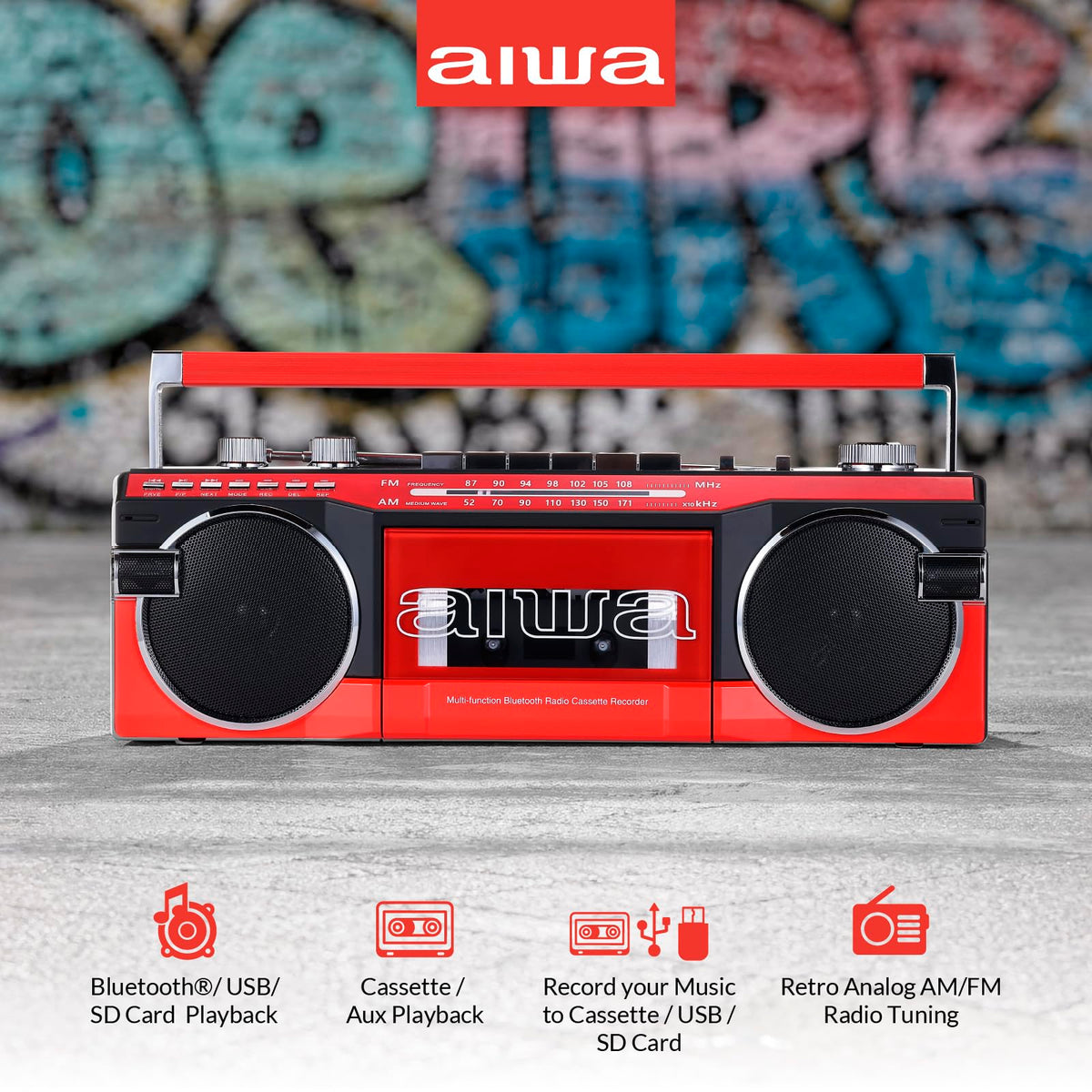 Portable Bluetooth Cassette Player & Recorder Boombox P8864