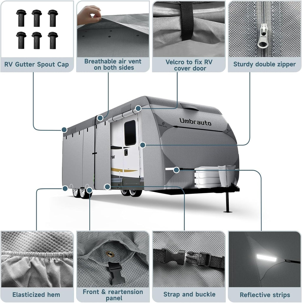 7 Layers Waterproof 14-16ft Travel Trailer RV Cover W3035