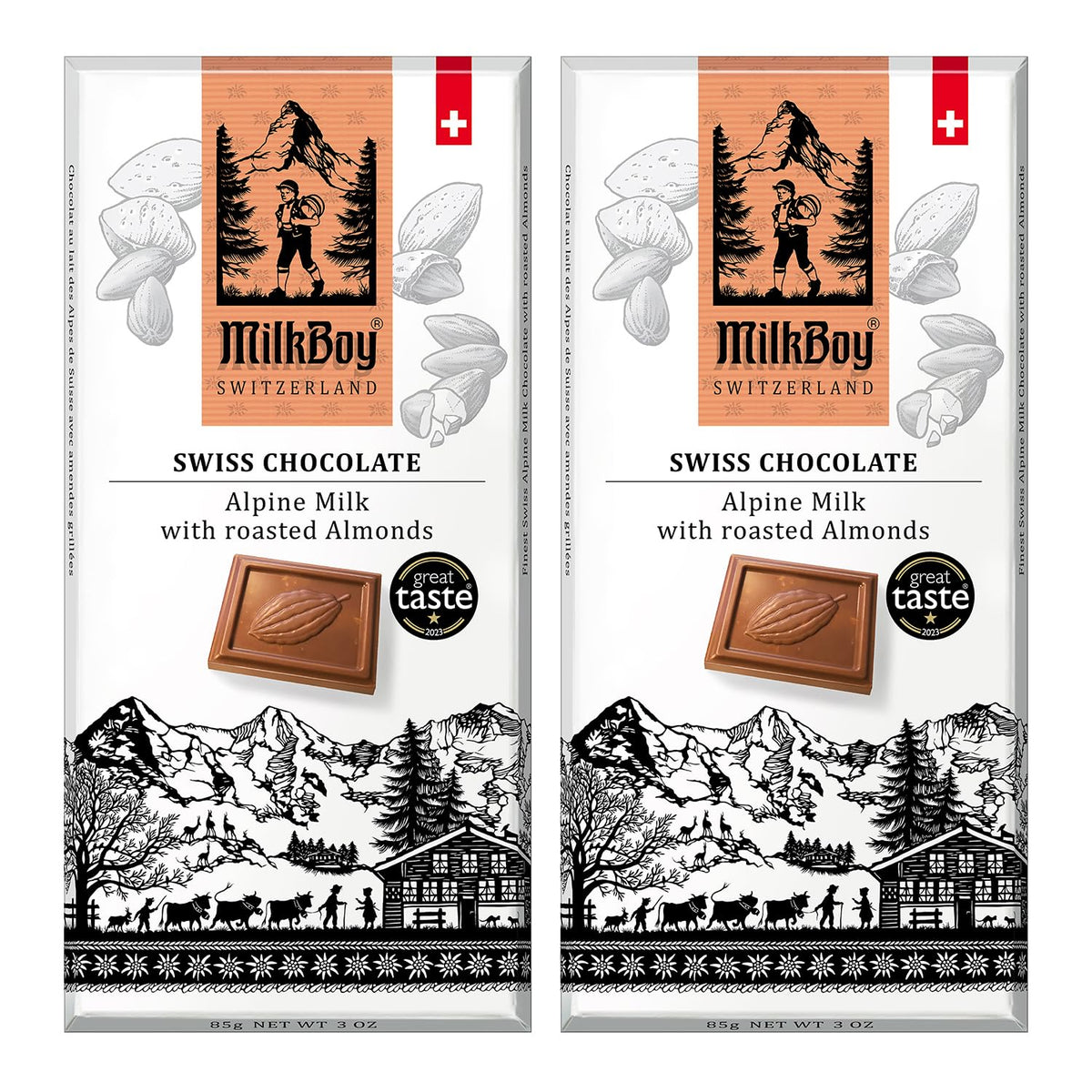 Milk Chocolate Bar with Almonds 3 oz 2 Pack R12472
