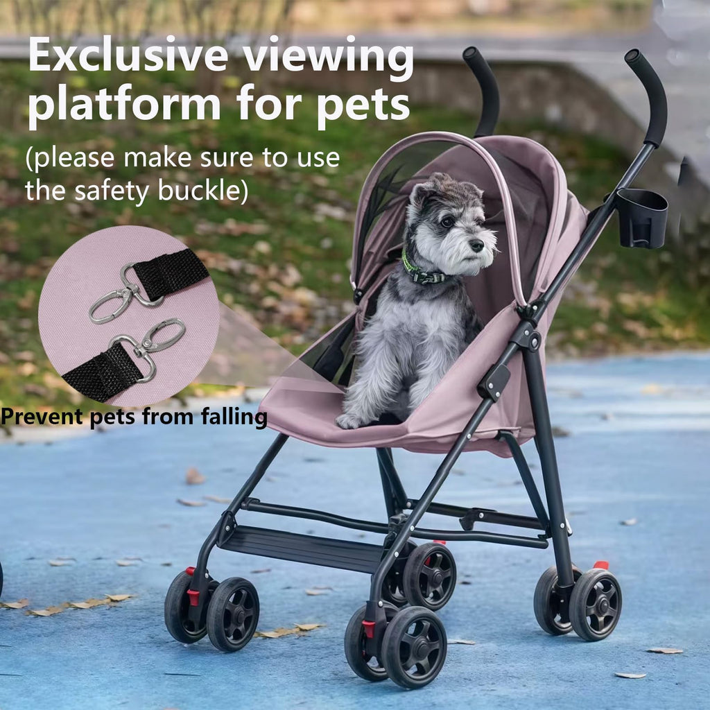 Foldable Lightweight Cat Stroller Pink L863647