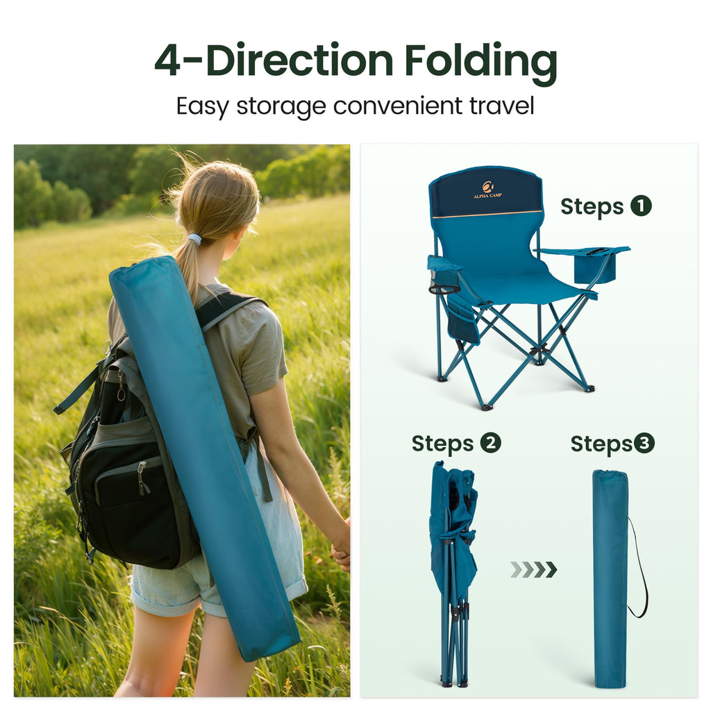 2 Pack Portable Camping Chair Blue V78983