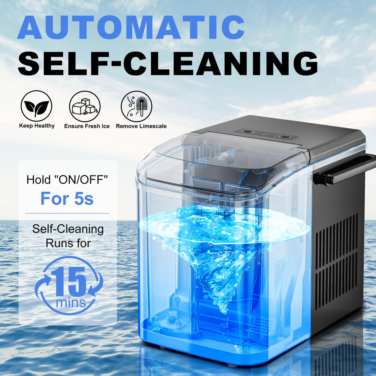 Portable Countertop Ice Maker Machine with Handle K33560