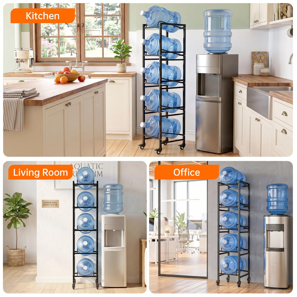 5 Gallon Water Jug Holder with 4 Locking Casters E63352