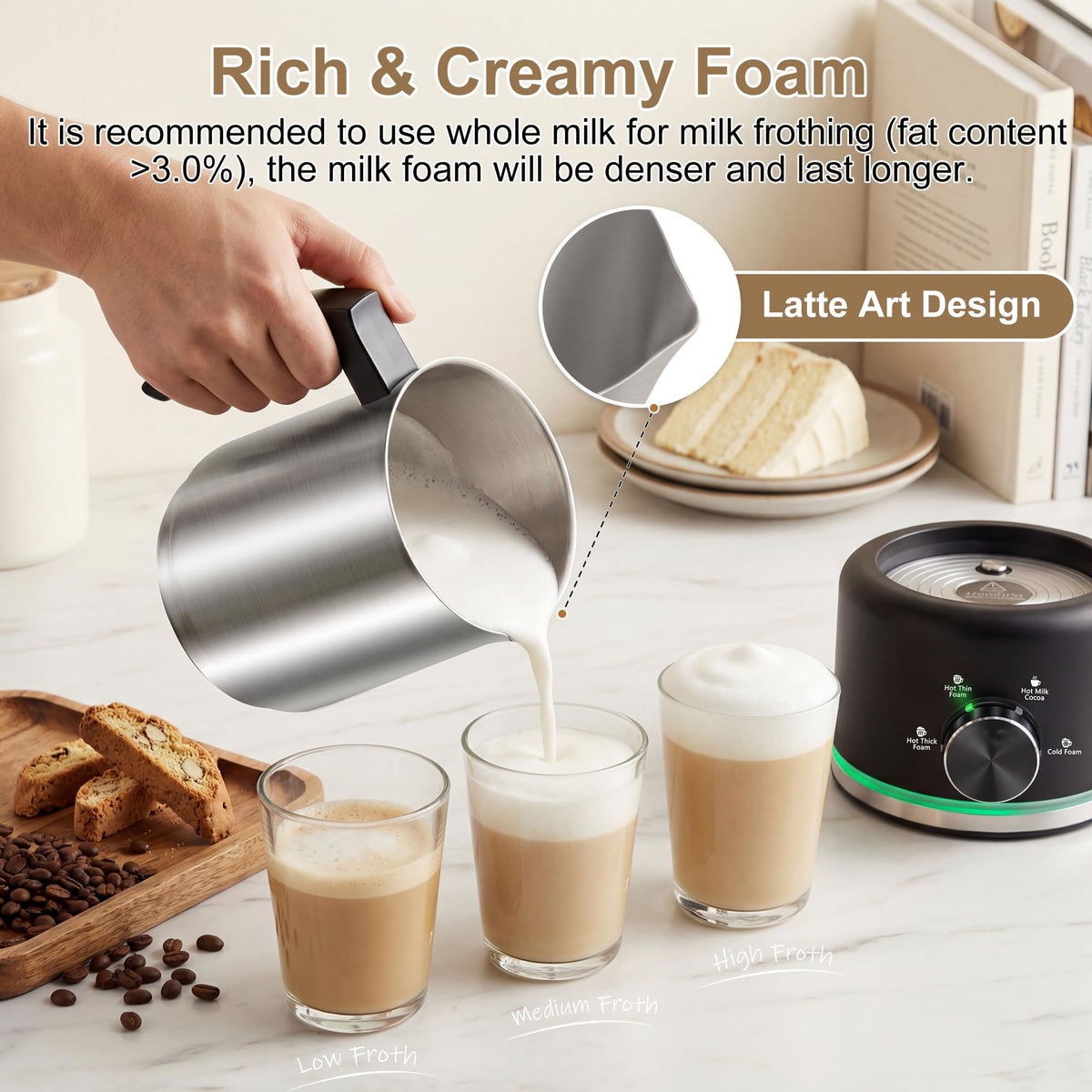 Black Electric Milk Frother and Steamer C87868