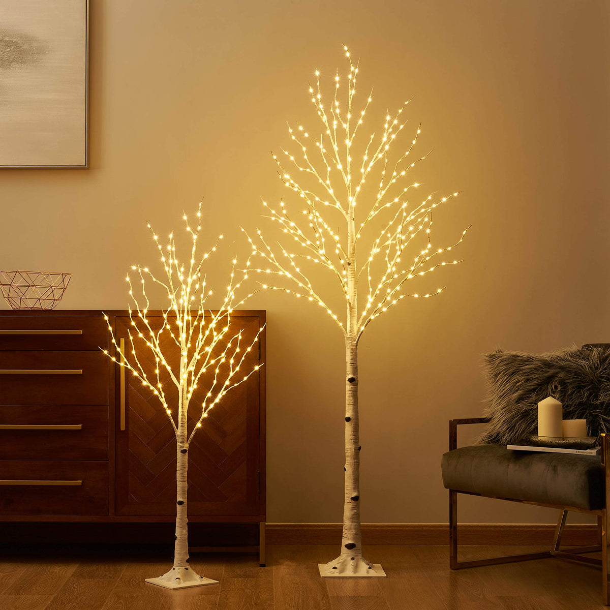 Lighted Birch Twig Tree with Fairy Lights 4FT 200 LED Q448279