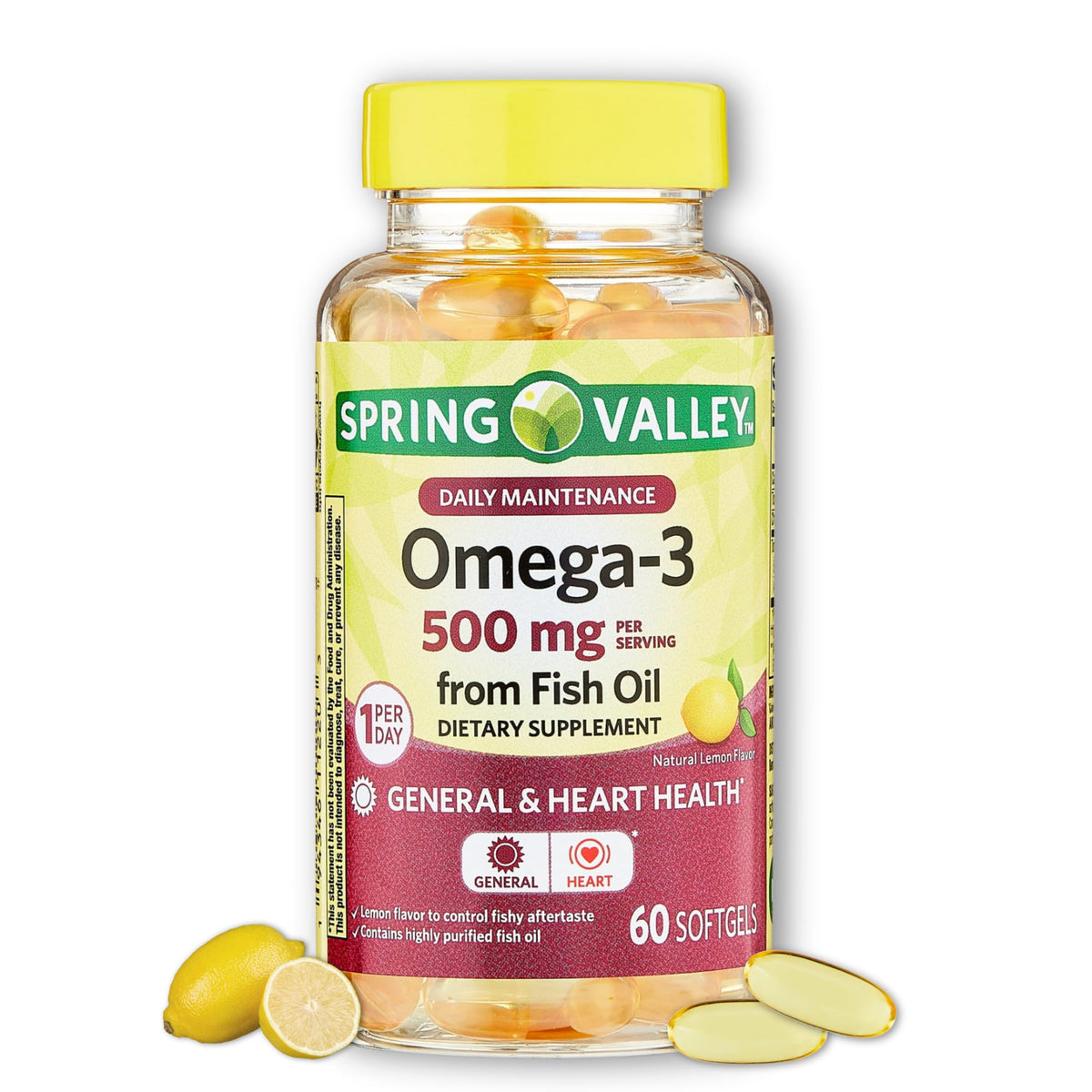 Omega 3 500mg Fish Oil Softgels 60 Count C86202