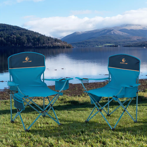 2 Pack Portable Camping Chair Blue V78983