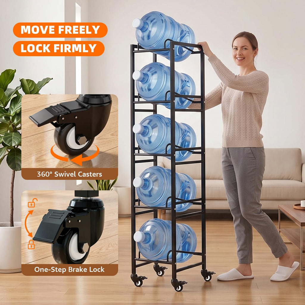 5 Gallon Water Jug Holder with 4 Locking Casters E63352