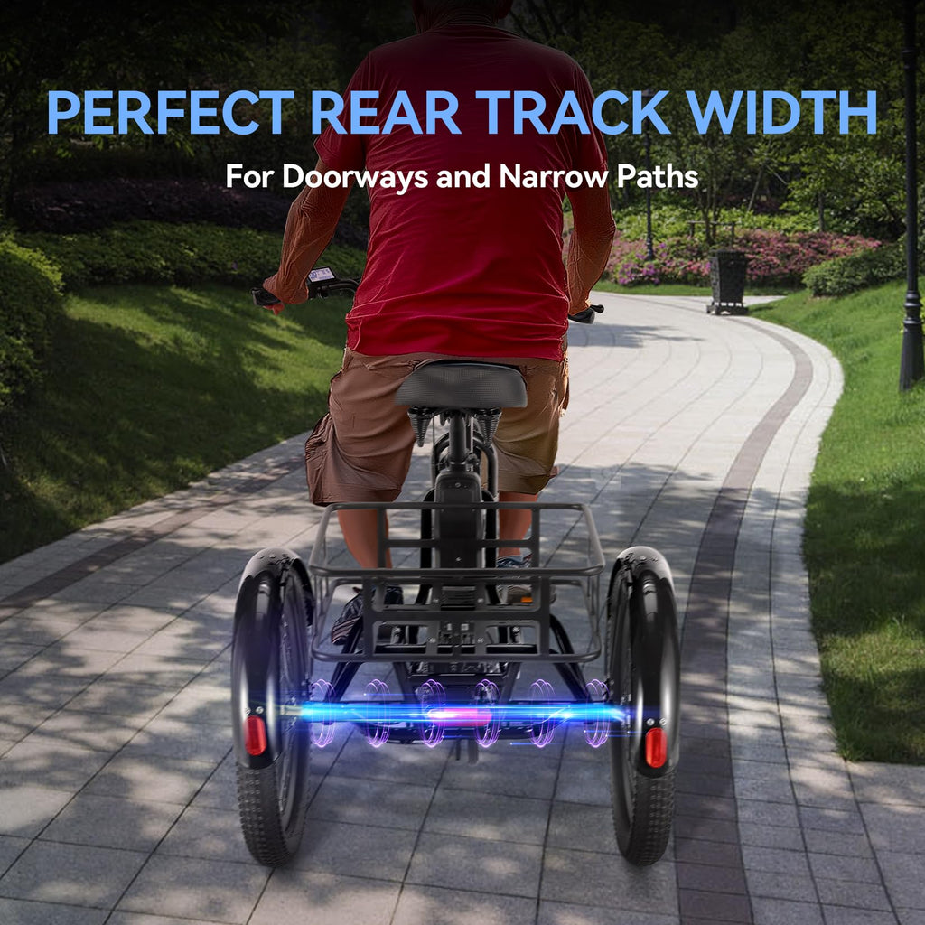 20'' Folding Electric Trike 750W 3-Wheel Bike with Removable Battery C20028