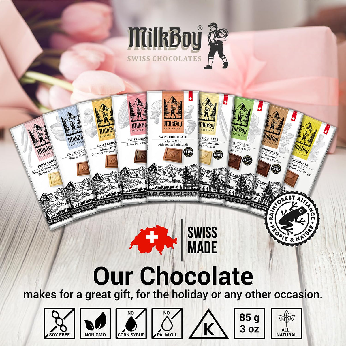 Milk Chocolate Bar with Almonds 3 oz 2 Pack R12472