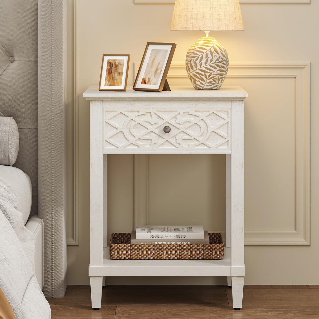 26" Solid Wood Nightstand with Drawers X549256