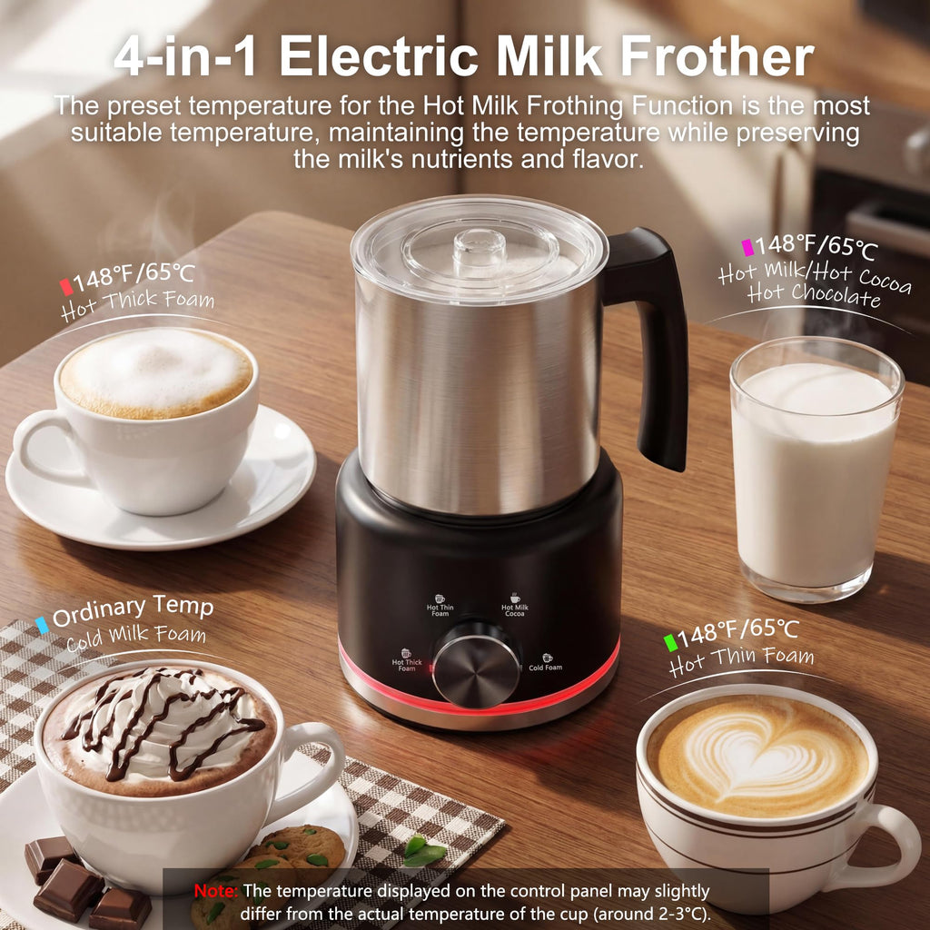 Black Electric Milk Frother and Steamer C87868
