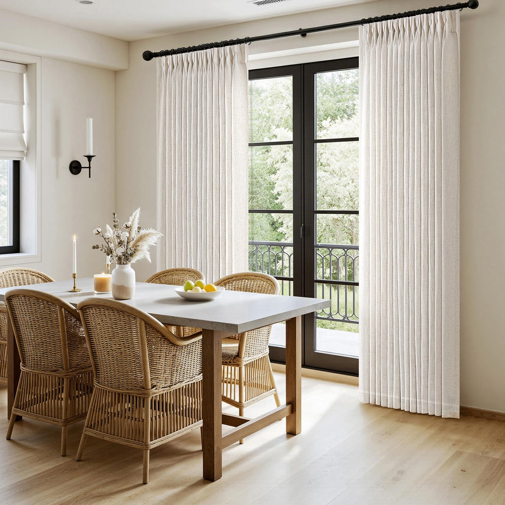 120 Inches Long 2 Panels Linen Curtains B161