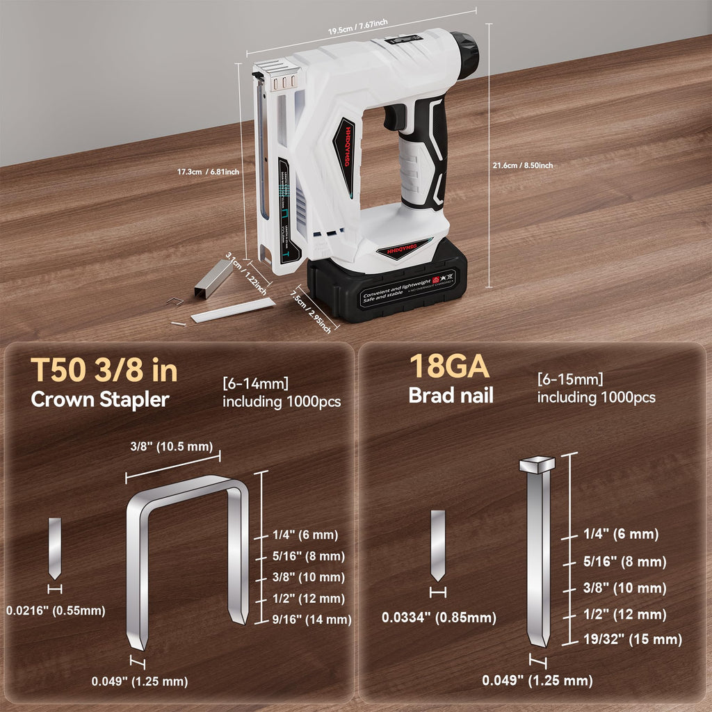 Cordless Brad Nailer Stapler with Battery Y1353
