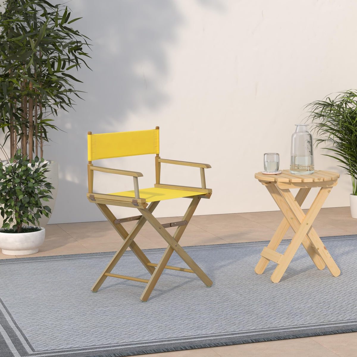 Director's Chair Natural Frame Gold Canvas T768