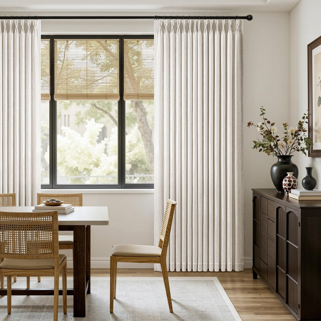 120 Inches Long 2 Panels Linen Curtains B161
