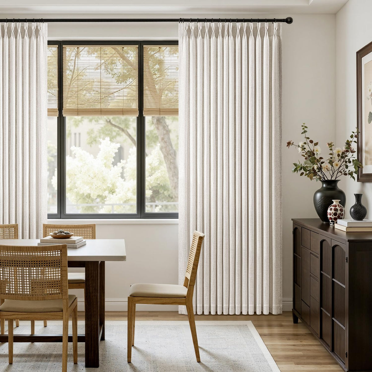120 Inches Long 2 Panels Linen Curtains B161