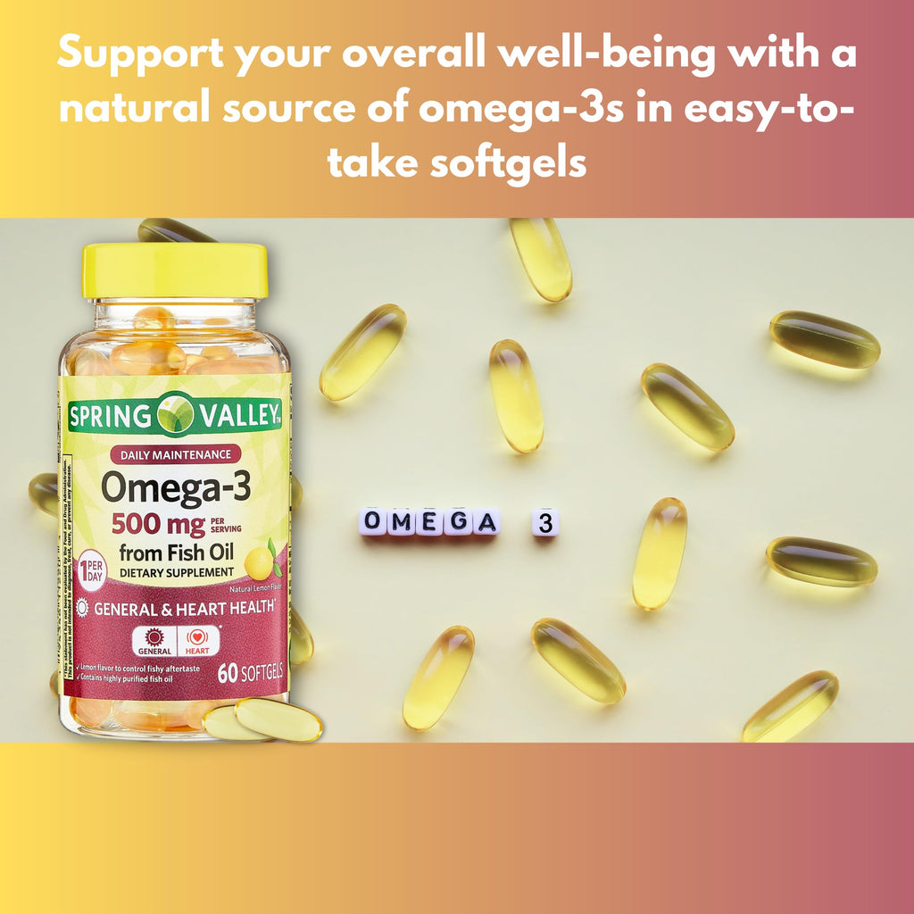 Omega 3 500mg Fish Oil Softgels 60 Count C86202