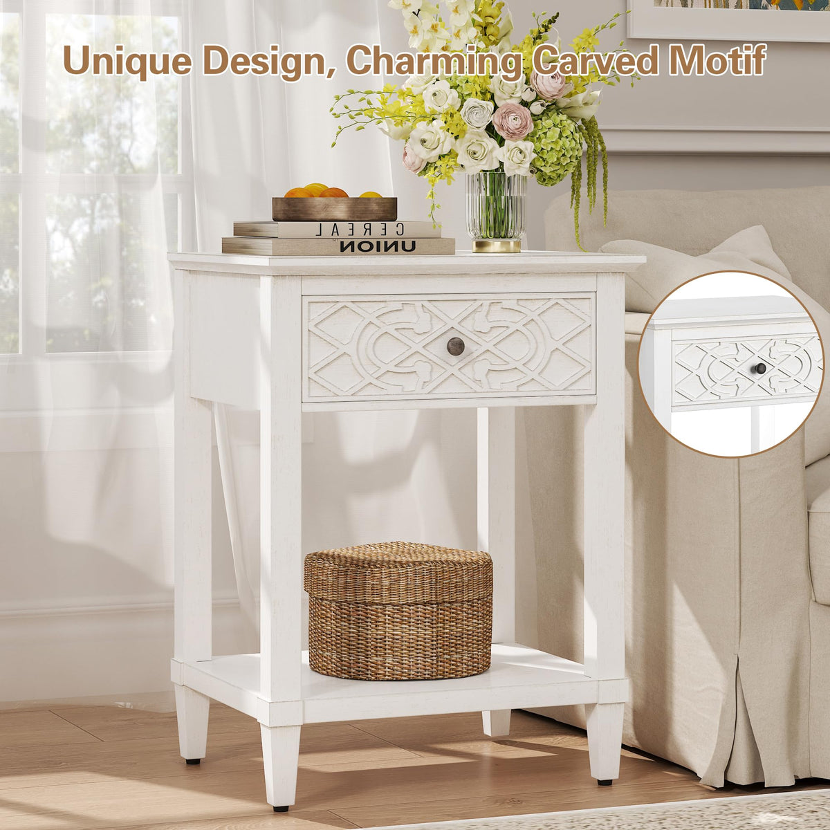 26" Solid Wood Nightstand with Drawers X549256